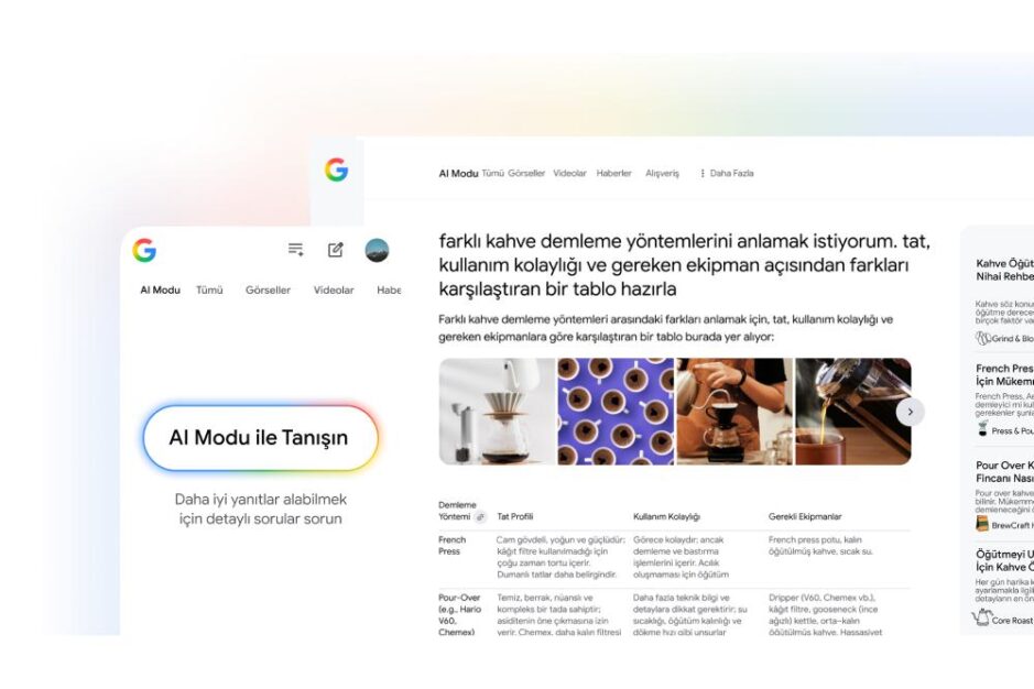 Google Aramaya Gemini 3 Destekli AI Modu ve AI Bakisi Geldi