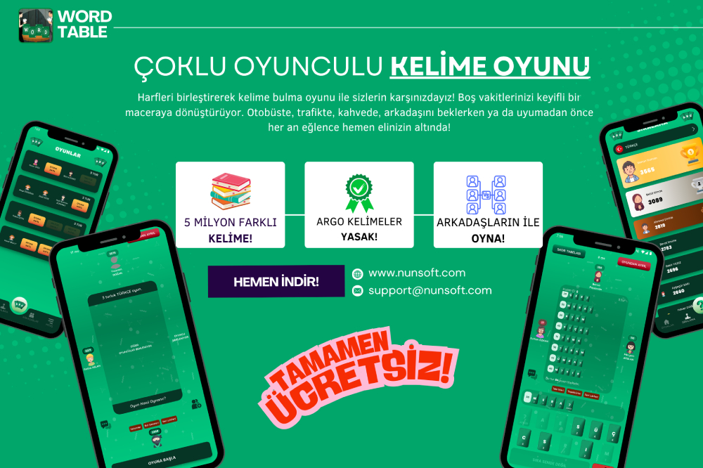 Word Table Kelime Oyununun Yeni Yuzu